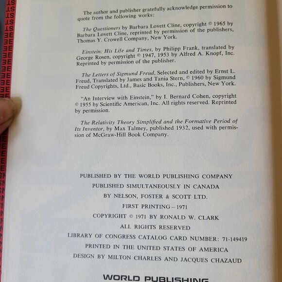 Einstein : The Life and Times by Ronald W. Clark (Hardcover) 1971 - Picture 2 of 8